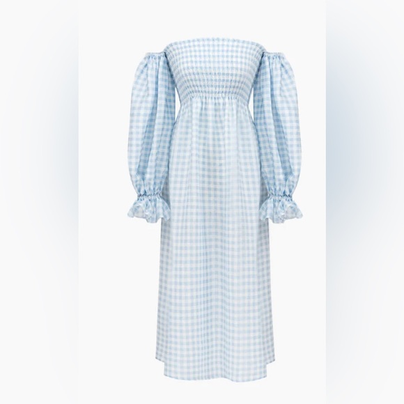 SLEEPER Atlanta Linen Dress  Blue Vichy - Picture 4 of 7